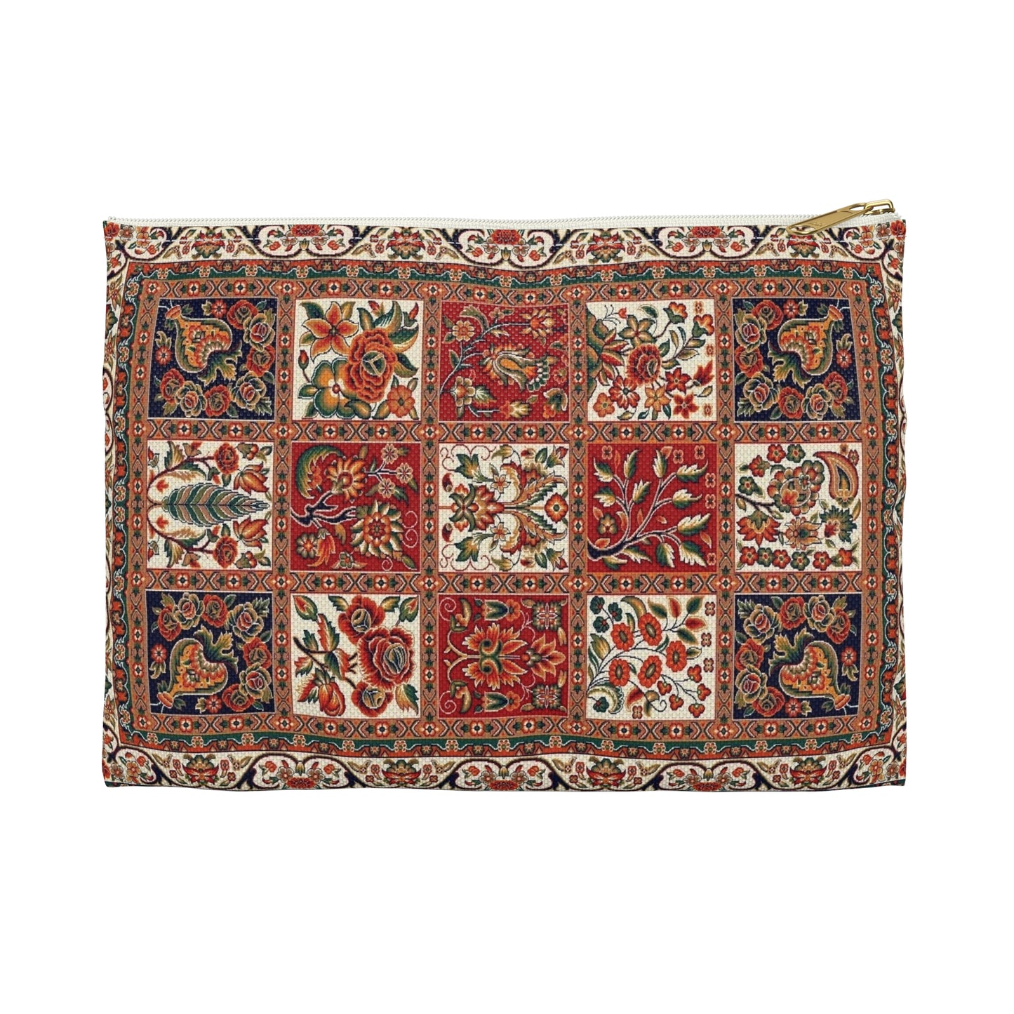 Floral Tile Tapestry Pouch