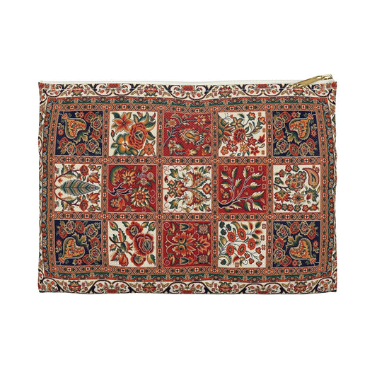 Floral Tile Tapestry Pouch