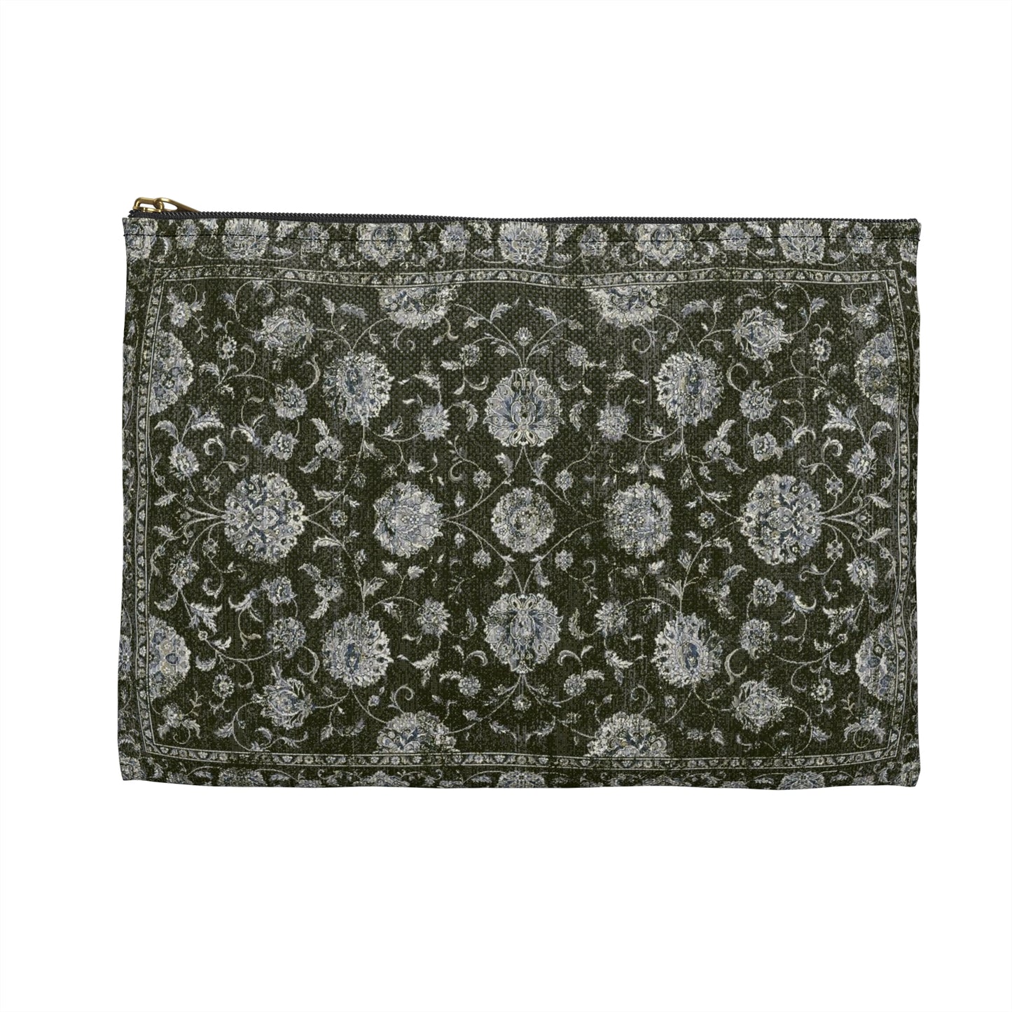 Green Floral Tapestry Pouch