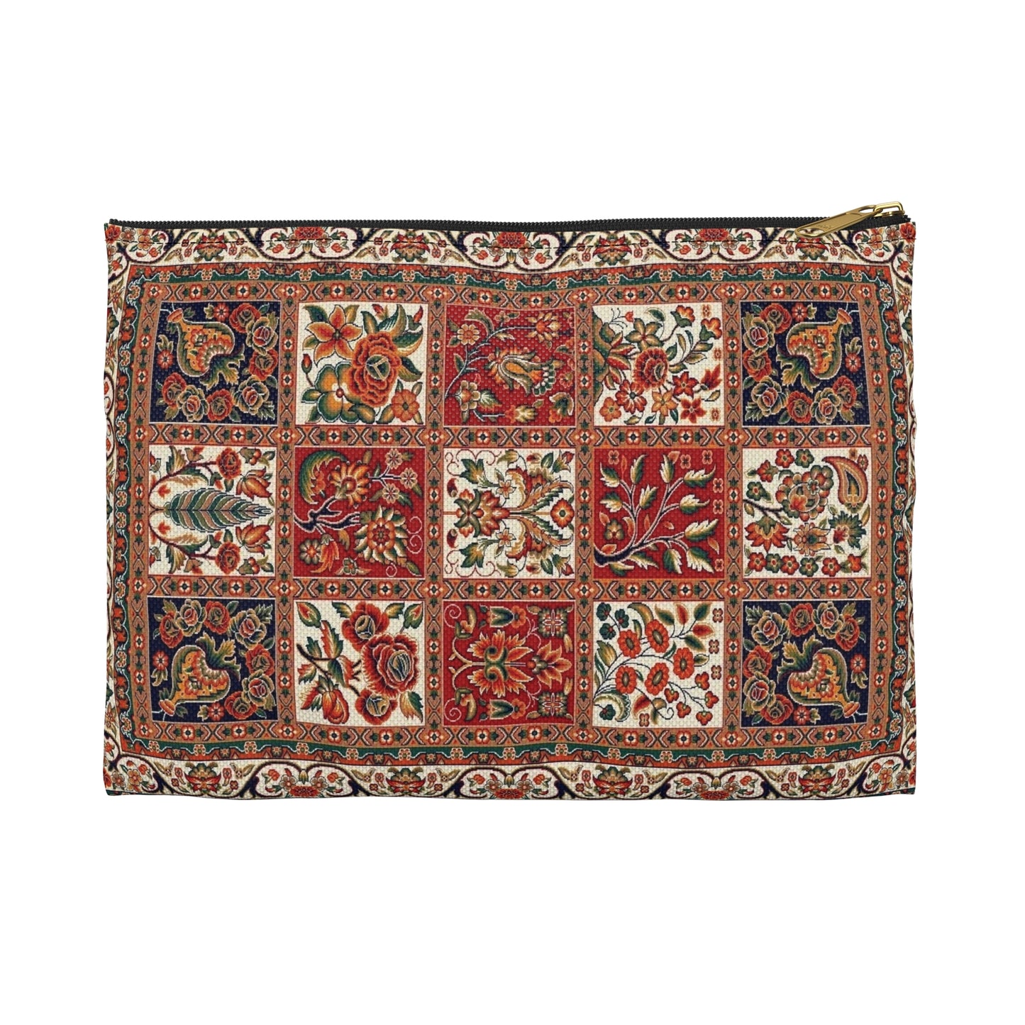 Floral Tile Tapestry Pouch
