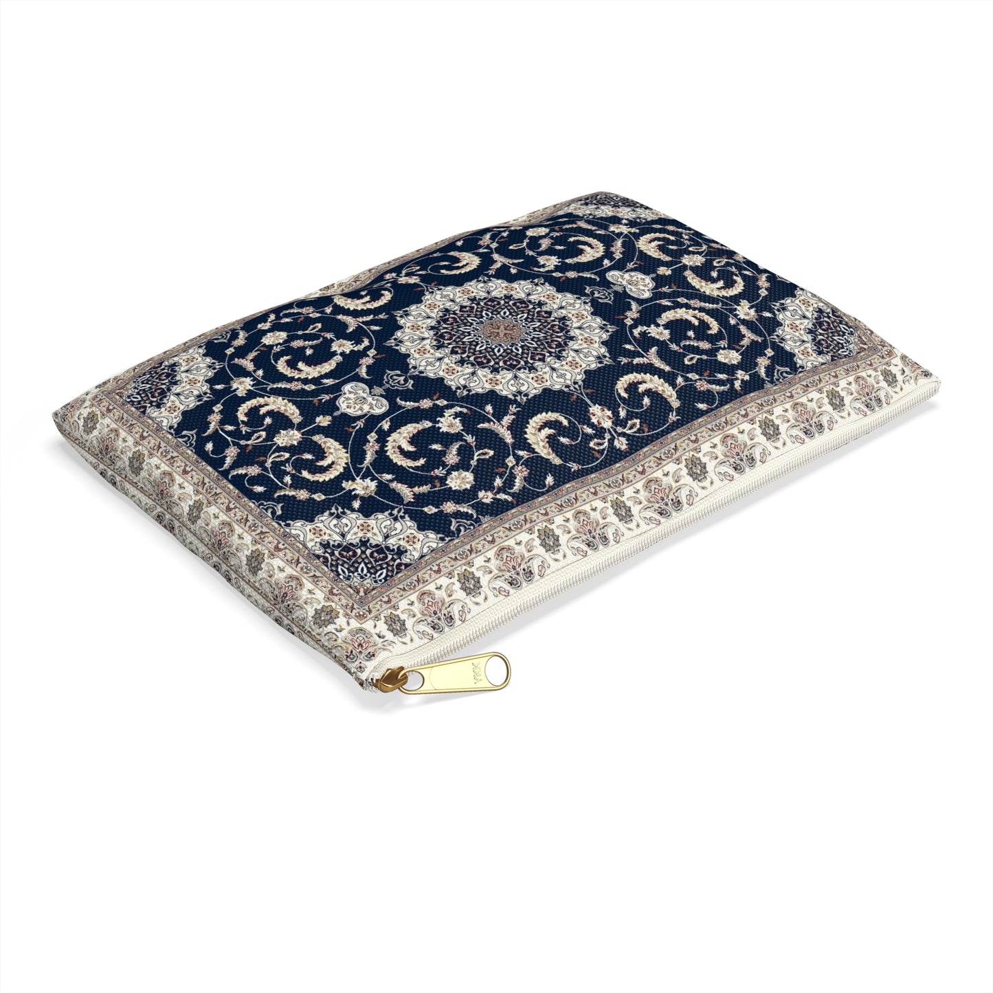 Navy & Cream Tapestry Pouch