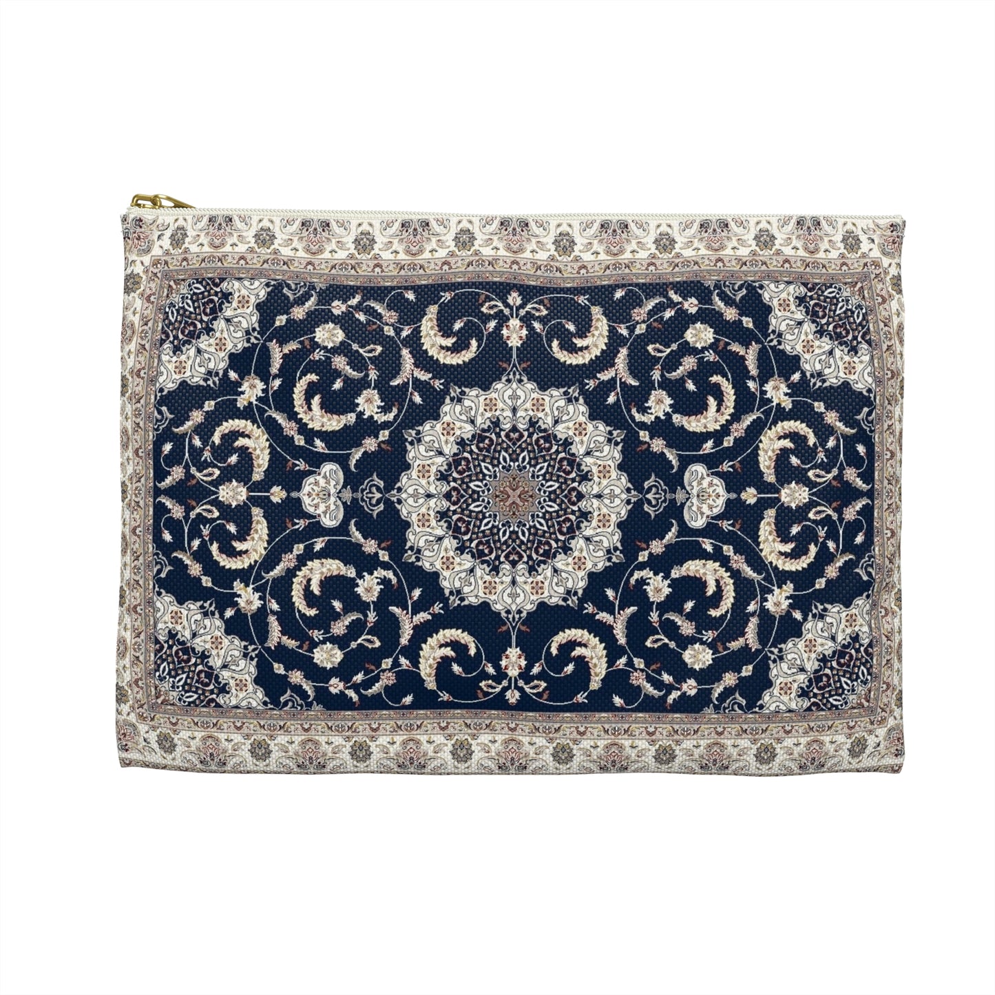 Navy & Cream Tapestry Pouch