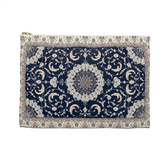 Navy & Cream Tapestry Pouch