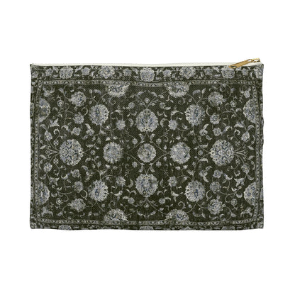 Green Floral Tapestry Pouch