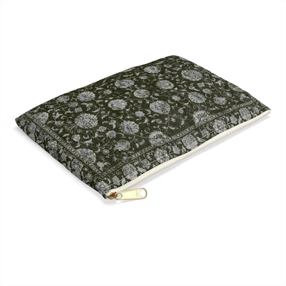 Green Floral Tapestry Pouch