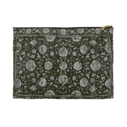 Green Floral Tapestry Pouch
