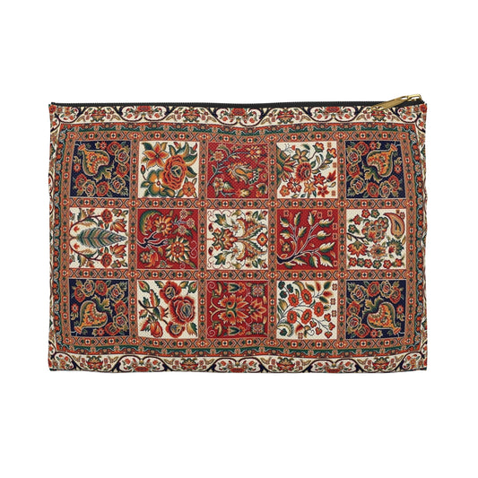 Floral Tile Tapestry Pouch