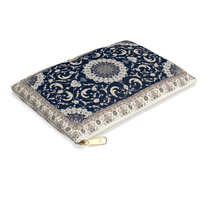 Navy & Cream Tapestry Pouch