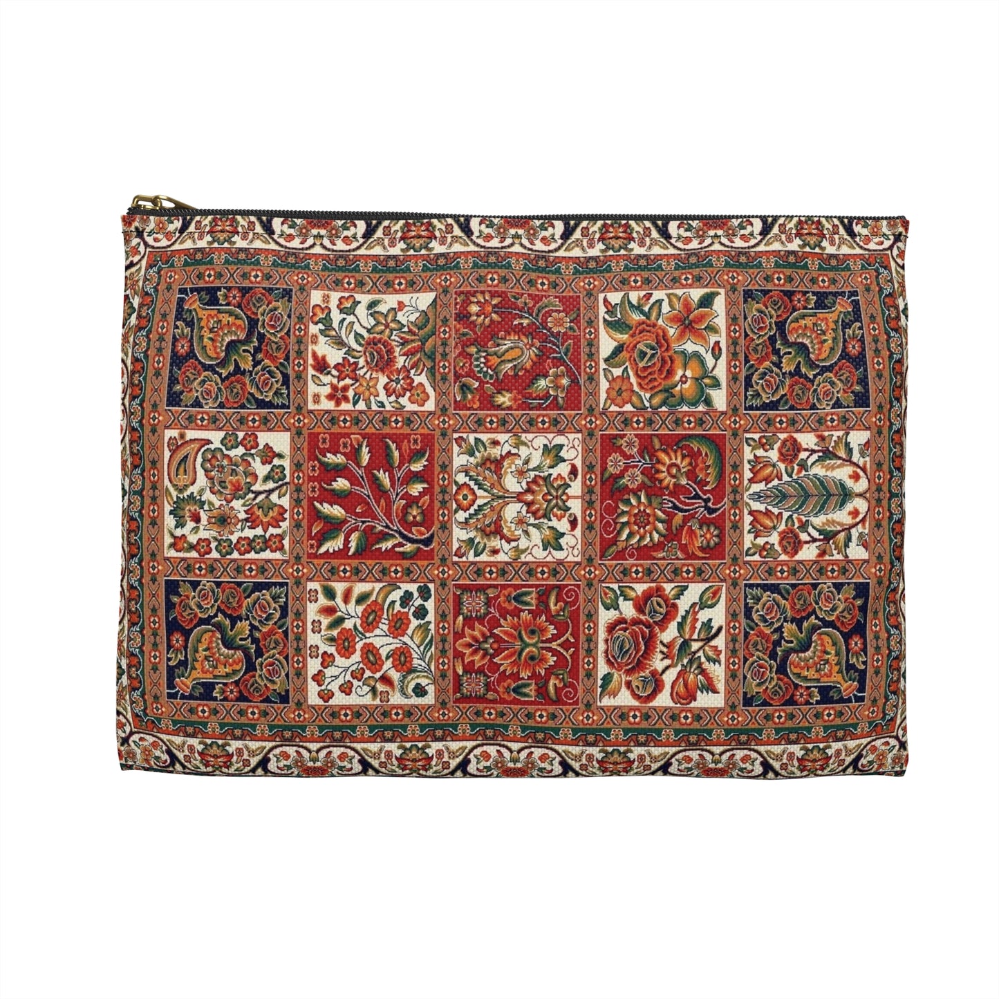 Floral Tile Tapestry Pouch