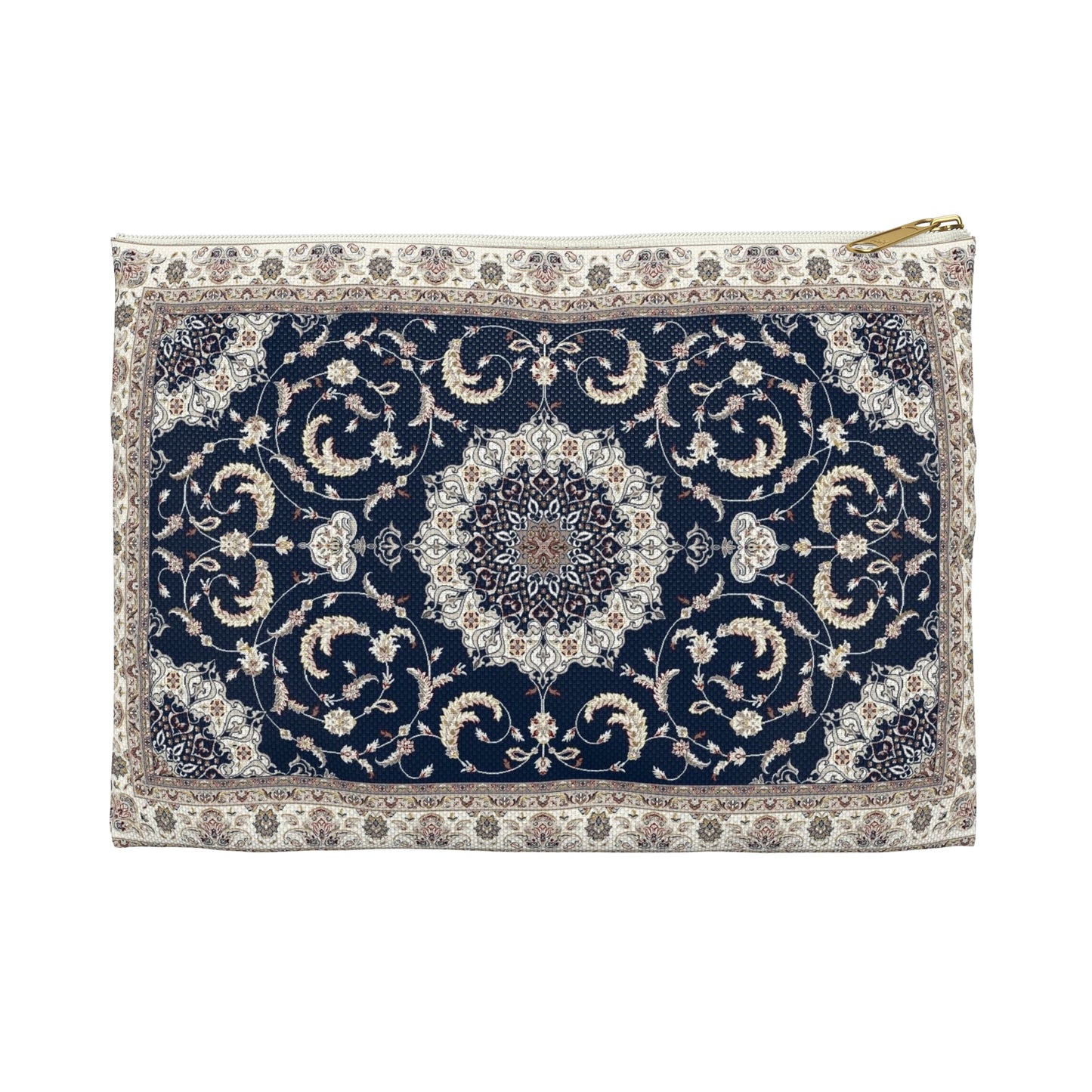 Navy & Cream Tapestry Pouch