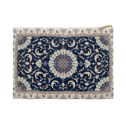 Navy & Cream Tapestry Pouch