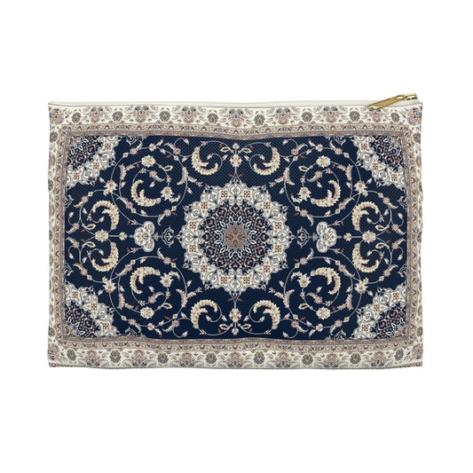Navy & Cream Tapestry Pouch