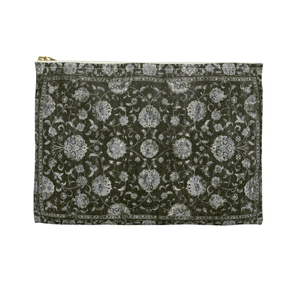 Green Floral Tapestry Pouch